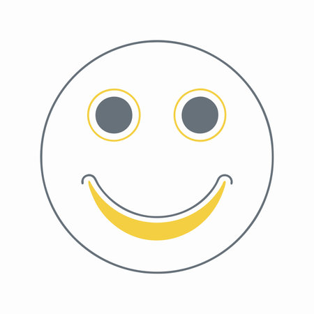 Smiley face emoji on white backgroundのイラスト素材