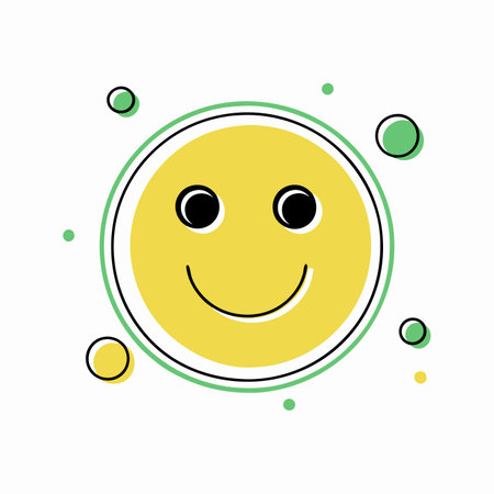 Smiley face emoji on white backgroundのイラスト素材