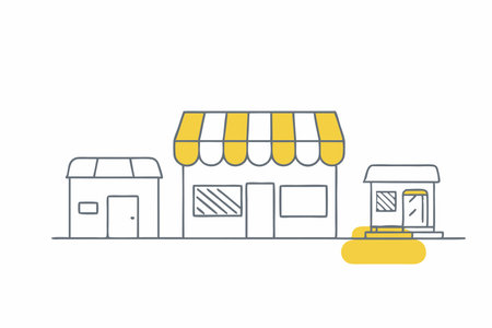 Store building icons collection on white backgroundのイラスト素材