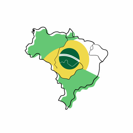 Brazil map on white backgroundのイラスト素材