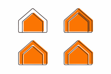 Houses icons set on white backgroundのイラスト素材