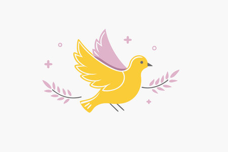 Minimalist Dove on white backgroundのイラスト素材