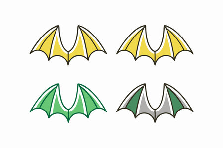 Minimalist Dracula's wings on white backgroundのイラスト素材