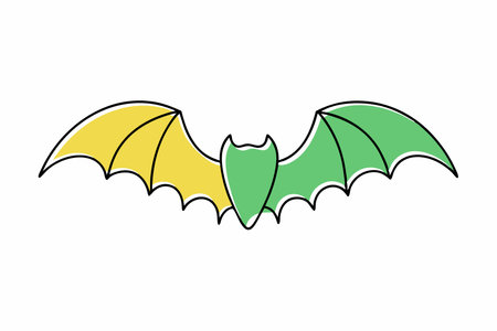 Minimalist Dracula's wings on white backgroundのイラスト素材