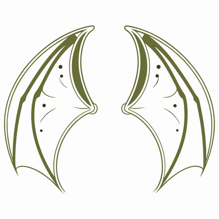 Minimalist Dracula's wings on white backgroundのイラスト素材