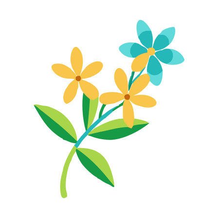 Minimalist Frangipani flower on white backgroundのイラスト素材