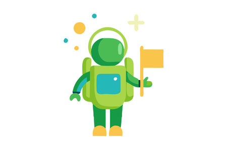 Minimalist Astronaut on white backgroundのイラスト素材