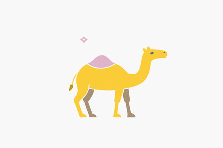 Minimalist Camel on white backgroundのイラスト素材