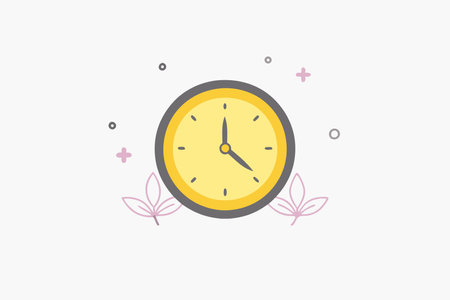 Minimalist clock on white backgroundのイラスト素材