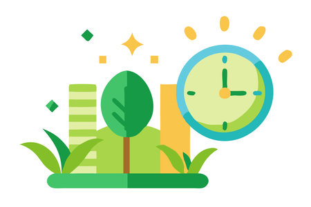 Minimalist clock on white backgroundのイラスト素材