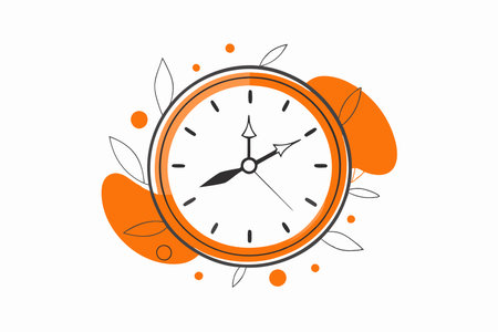 Minimalist clock on white background