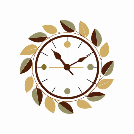 Minimalist clock on white backgroundのイラスト素材