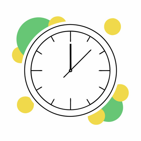 Minimalist clock on white background