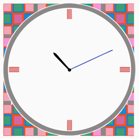 Minimalist clock on white background