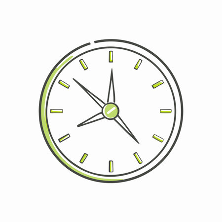 Minimalist clock on white background