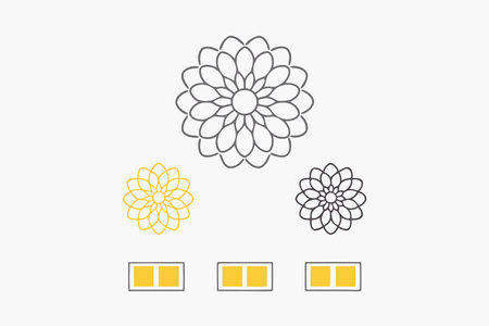 Minimalist Dahlias flower on white backgroundのイラスト素材