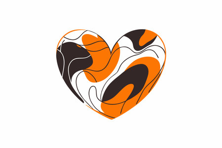 Minimalist Heart on white backgroundのイラスト素材