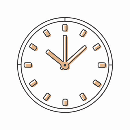 Minimalist clock on white backgroundのイラスト素材