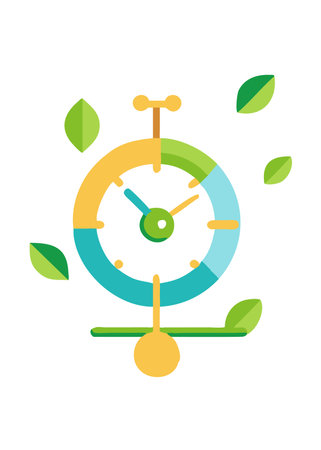 Minimalist clock on white backgroundのイラスト素材