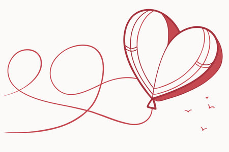 Minimalist Heart on white backgroundのイラスト素材