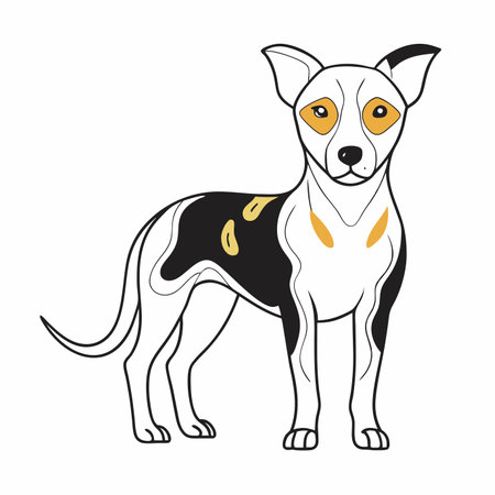 Minimalist Pets and Animals on white backgroundのイラスト素材