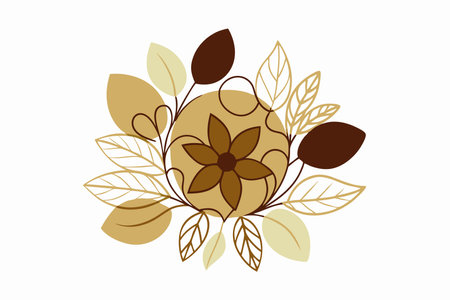 Natural illustration in line style on white backgroundのイラスト素材