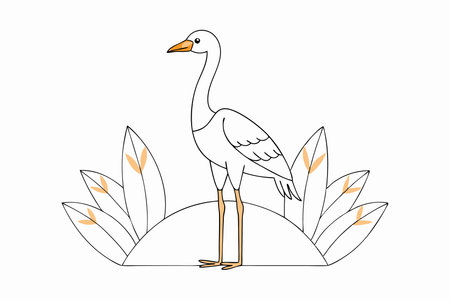 Natural illustration in line style on white backgroundのイラスト素材