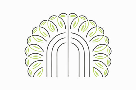 Tree illustration in line style on white backgroundのイラスト素材