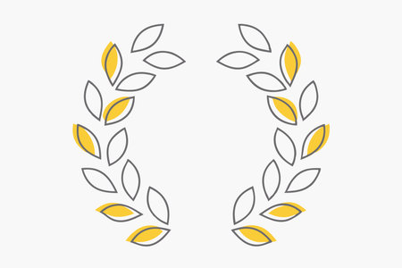 Wreath of leaves on white background
