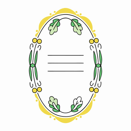 Wedding invitation with oval vegetable frameのイラスト素材