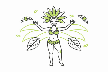 Brazilian carnival illustration on white background