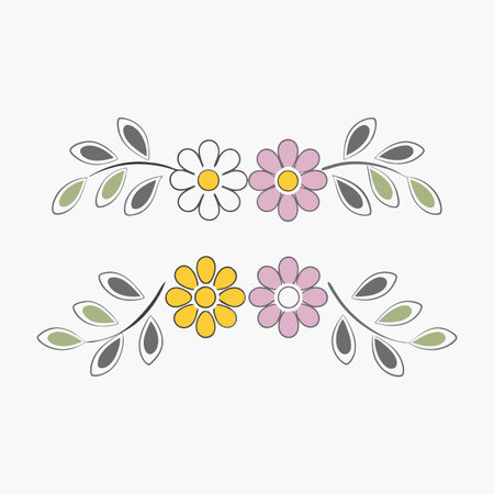 Decorative bouquet with flowers and leavesのイラスト素材