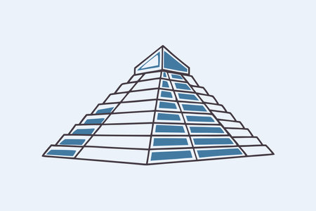 Minimalist pyramid on white backgroundのイラスト素材