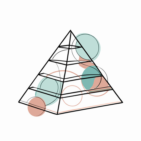 Minimalist pyramid on white backgroundのイラスト素材