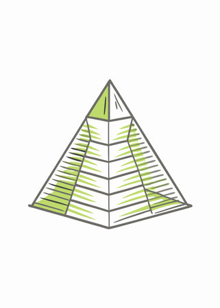 Minimalist pyramid on white backgroundのイラスト素材