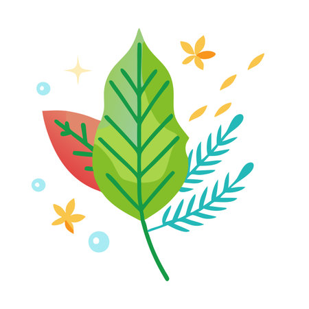 Minimalist Red autumn leaf on white backgroundのイラスト素材