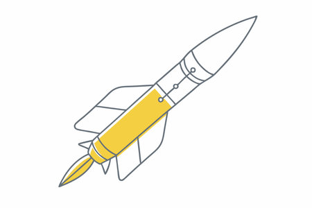 Minimalist Rocket launcher on white backgroundのイラスト素材