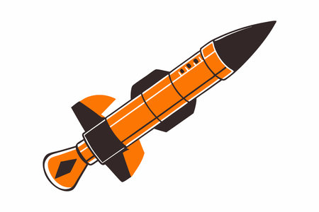 Minimalist Rocket launcher on white backgroundのイラスト素材