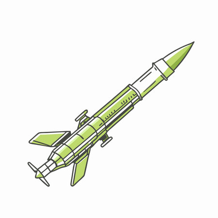 Minimalist Rocket launcher on white backgroundのイラスト素材
