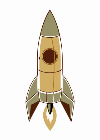 Minimalist Rocket launcher on white backgroundのイラスト素材