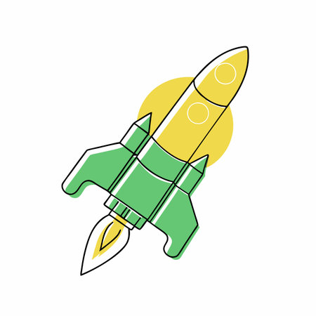 Minimalist Rocket launcher on white background