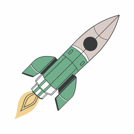 Minimalist Rocket launcher on white backgroundのイラスト素材
