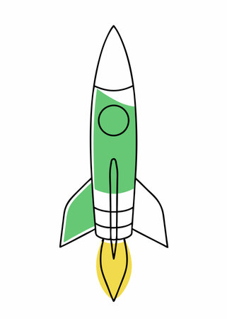 Minimalist Rocket launcher on white backgroundのイラスト素材