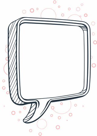 Minimalist Speech bubble on white backgroundのイラスト素材