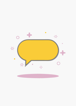Minimalist Speech bubble on white backgroundのイラスト素材