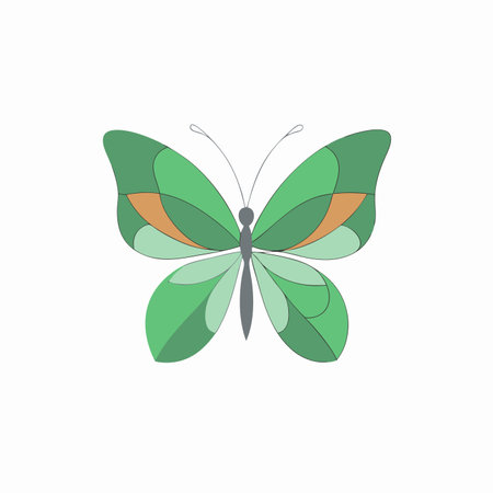 Colorful butterfly logo on white backgroundのイラスト素材