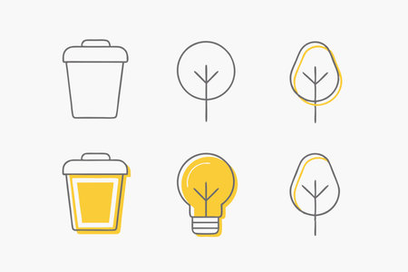 Eco icons set on white backgroundのイラスト素材