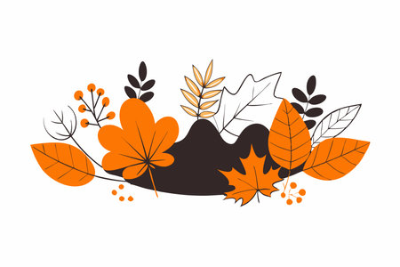 Minimalist Autumn season background on white backgroundのイラスト素材
