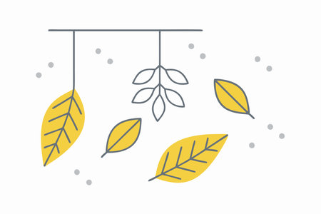 Minimalist Autumn season background on white backgroundのイラスト素材