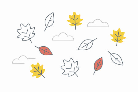 Minimalist Autumn season background on white backgroundのイラスト素材